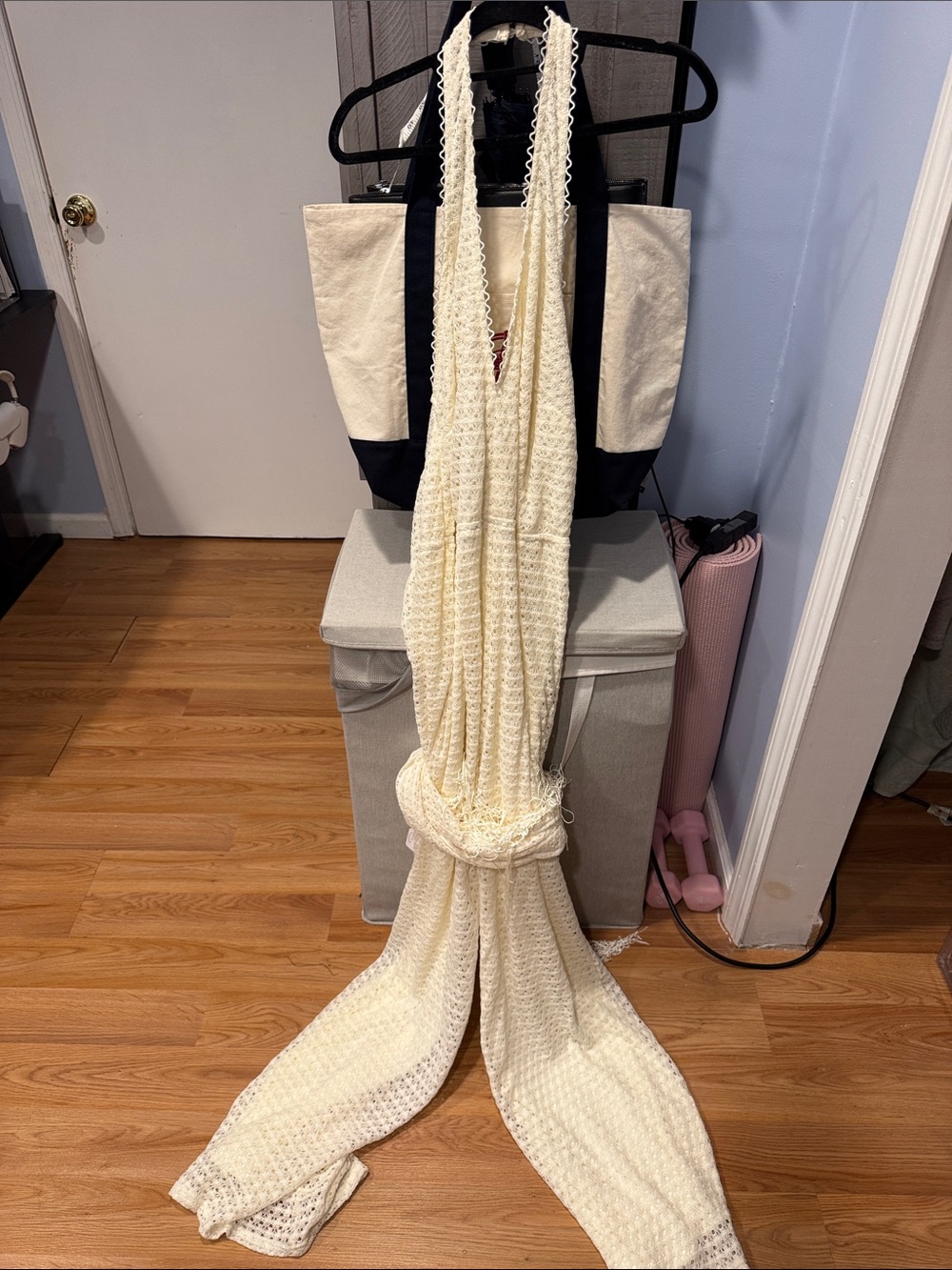 Fashion Nova Cream Knit Jumpsuit Cover-Up